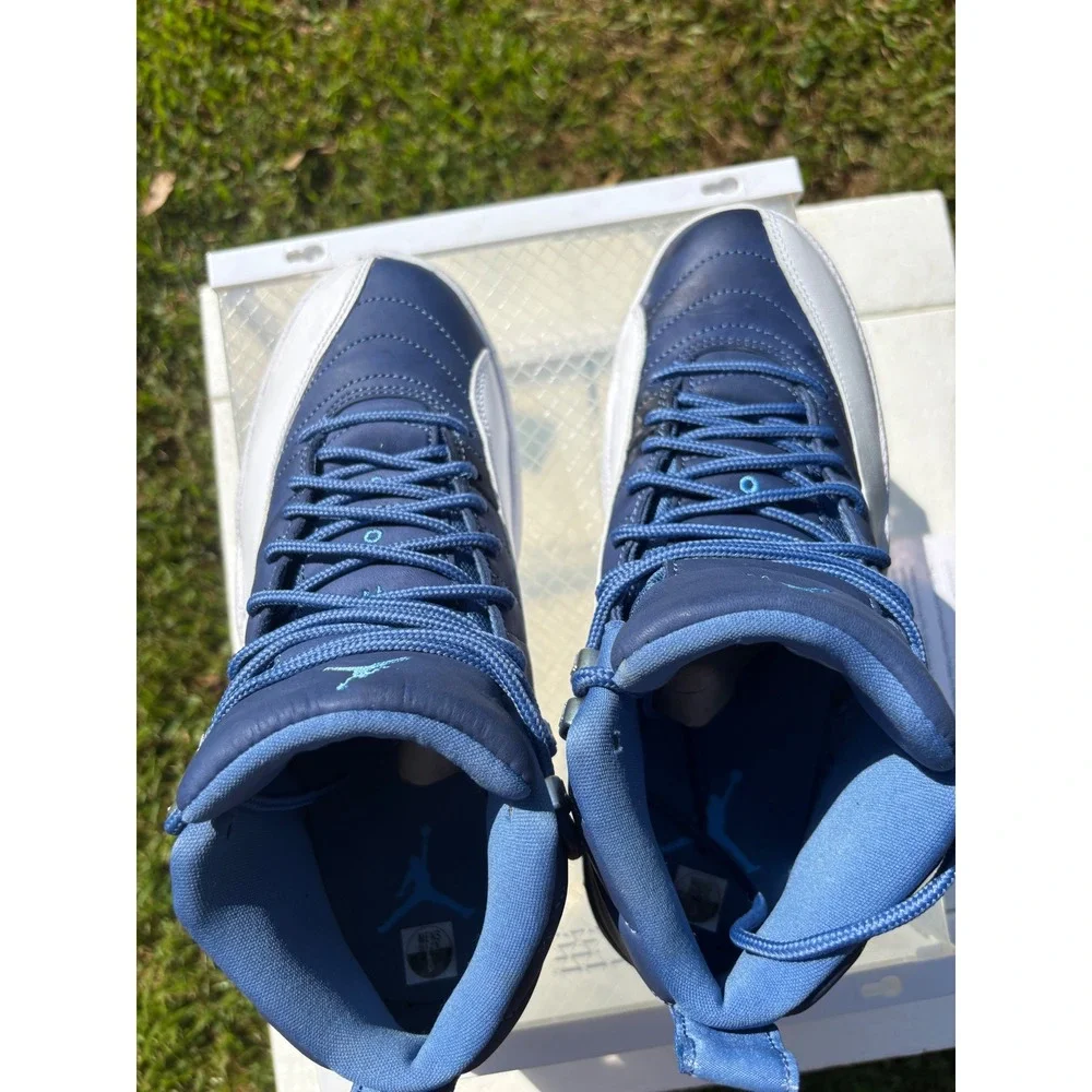 Jordan 12 Retro Indigo Stone Blue White Mens Size 8 130690-404 Basketball shoes